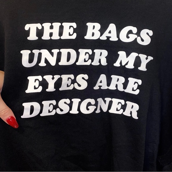 Bags Under My Eyes Are Designer Black White Top Sweater Ten Sixty Sherman Medium - Picture 9 of 12